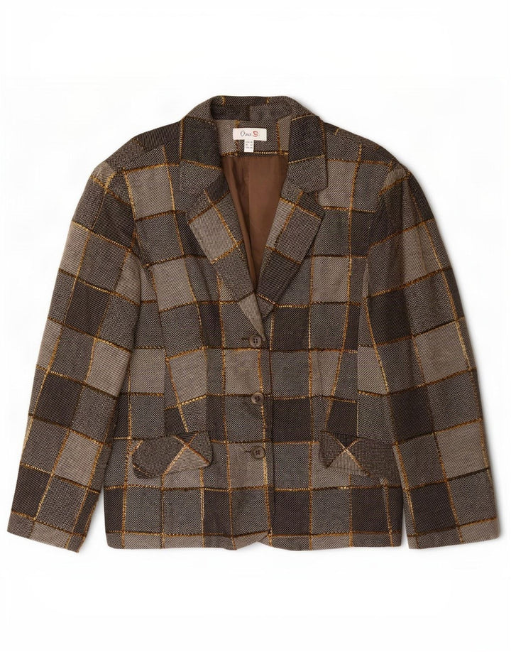 Sacou blazer pentru femei Oscar B cu 3 nasturi UK 20 2XL Gri poliester mozaic