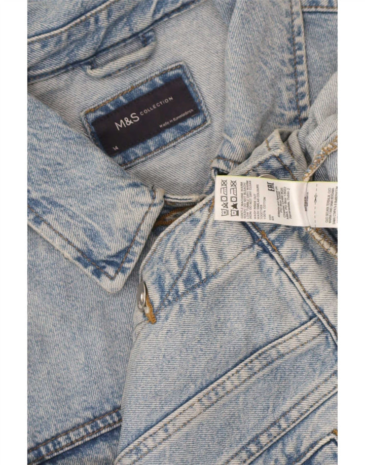 Marks & Spencer Damen Jeansjacke UK 14 Mittelblaue Baumwolle