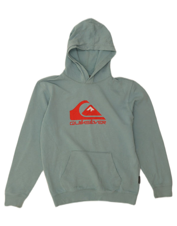 Quiksilver Boys Graphic Hoodie Jumper 13-14 Years Large Green Cotton