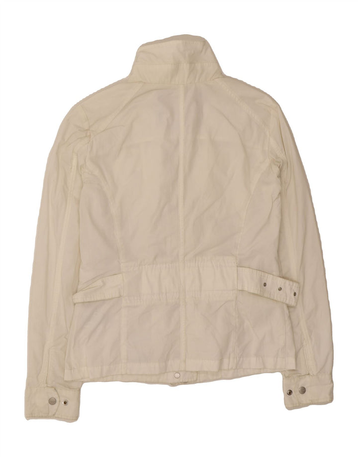WOOLRICH Womens Utility Jacket UK 14 Medium Off White Polyester Vintage Woolrich and Second-Hand Woolrich from Messina Hembry 