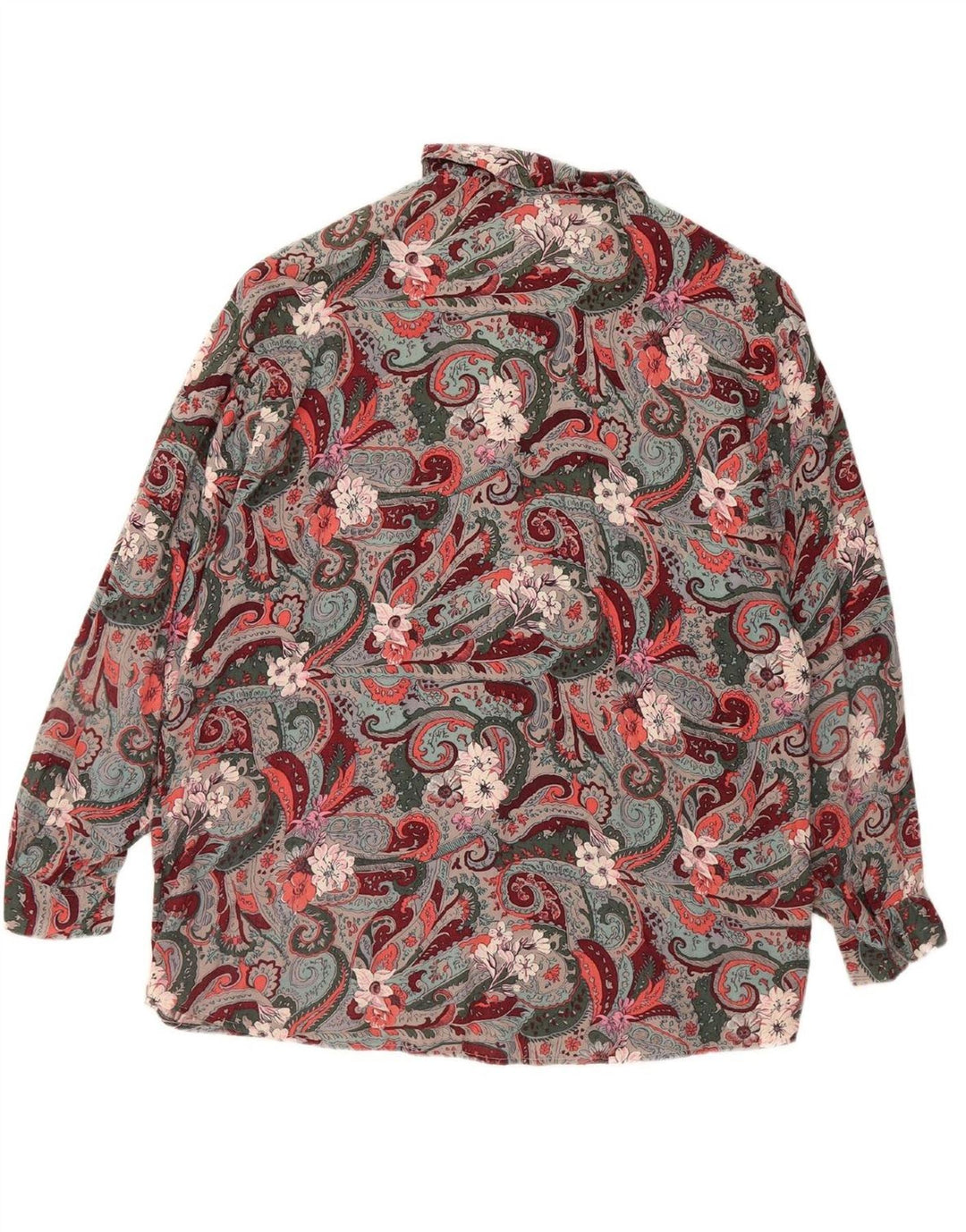 BENETTON Womens Shirt Blouse UK 14 Medium Multicoloured Floral Viscose Vintage Benetton and Second-Hand Benetton from Messina Hembry 