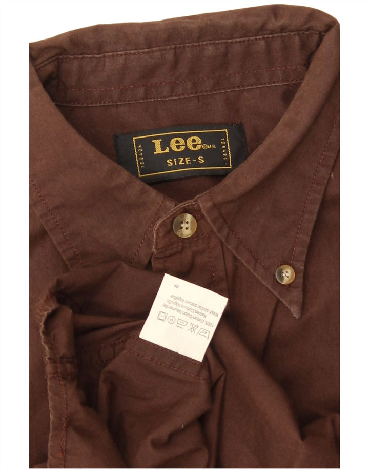 Lee Mens Shirt Small Brown Cotton