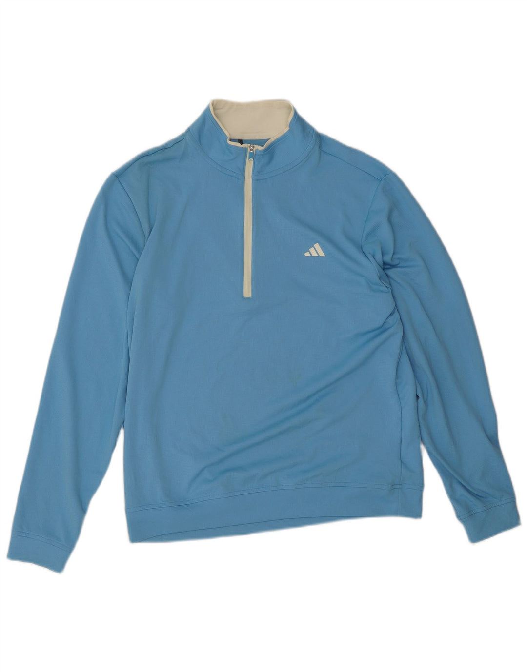 Adidas Mens Zip Neck Pullover Tracksuit Top Medium Blue Polyester