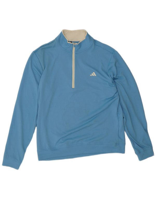 Adidas Herre Pullover med lynlås-hals Træningsdragt Top Medium Blue Polyester