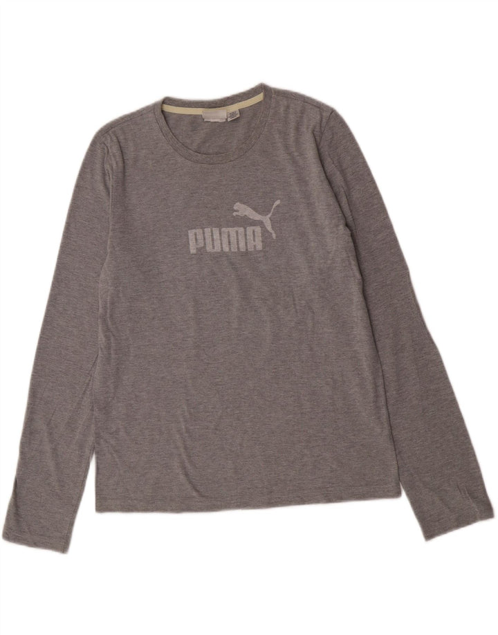 Puma Womens Graphic Top Long Sleeve UK 14 Large Grey