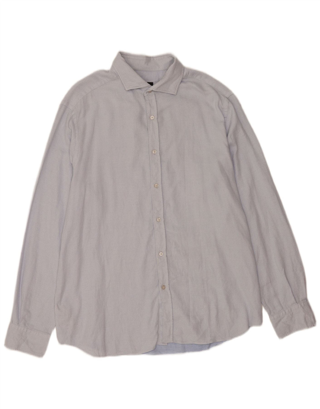 Massimo Dutti Mens Shirt 2XL Blue Spotted Cotton