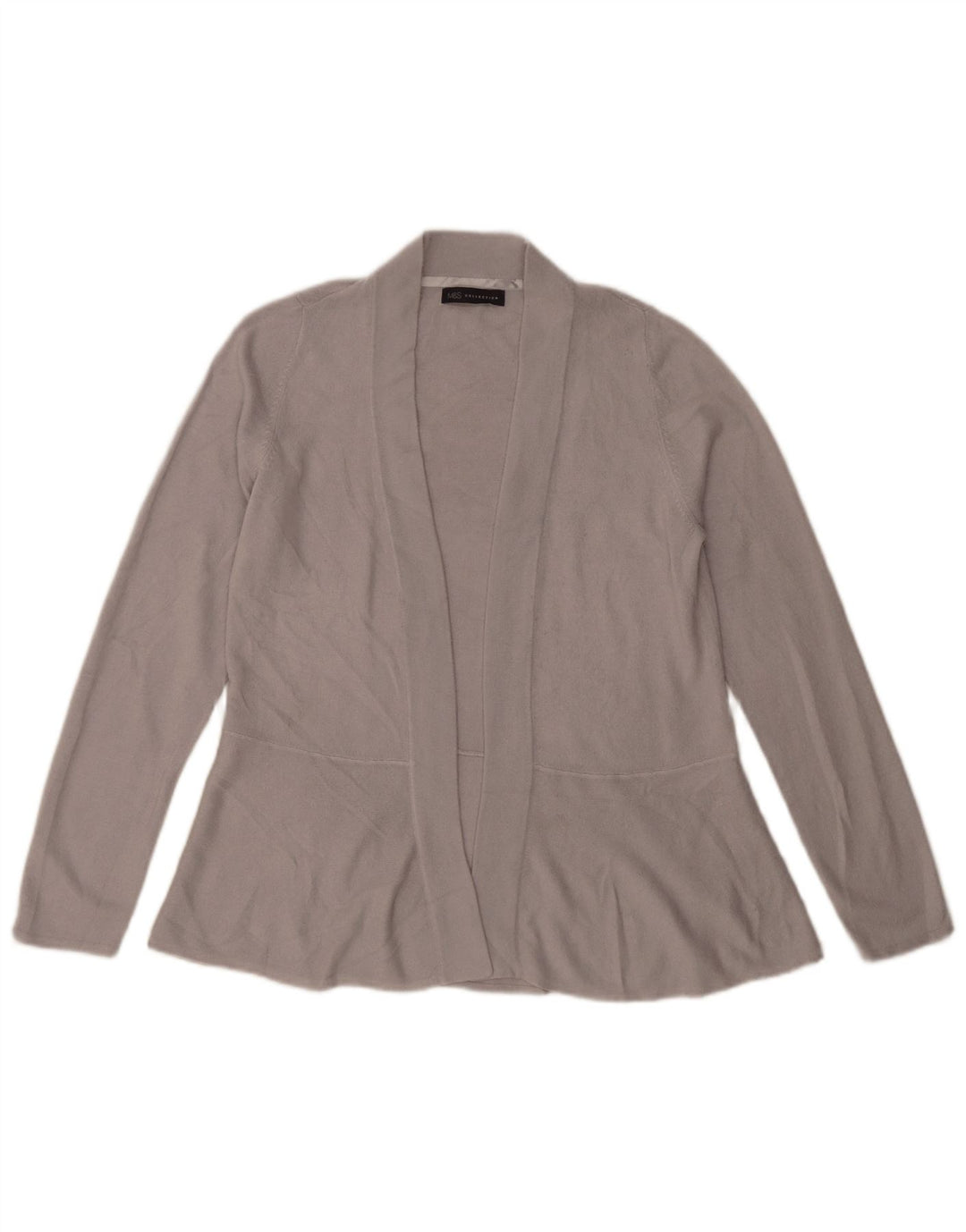 Marks & Spencer Womens Open Cardigan Sweater UK 10 Small Grey Acrylic
