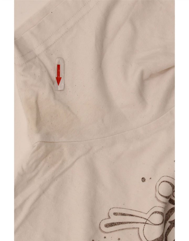 Adidas Mens Graphic T-Shirt Top Medium White Cotton