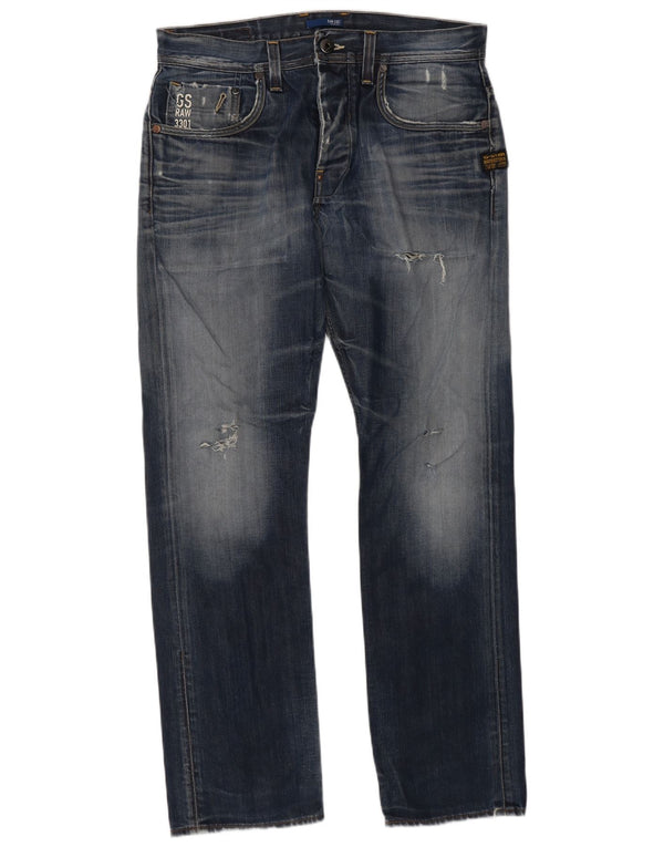 G-Star Blugi Distressed drepte pentru bărbați W33 L32 Bumbac albastru
