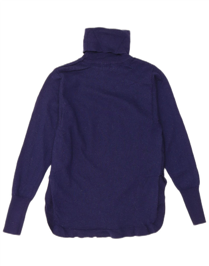 REISS Womens Roll Neck Jumper Sweater UK 8 Small Navy Blue Wool