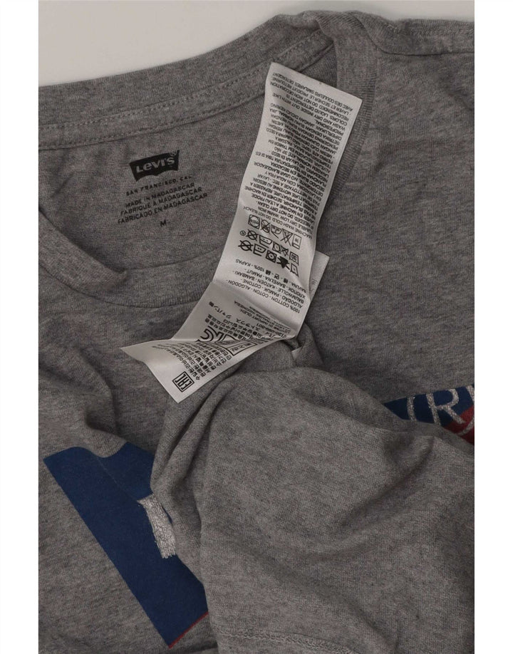 Levi's Hombre Camiseta Gráfica Top Algodón Gris Medio