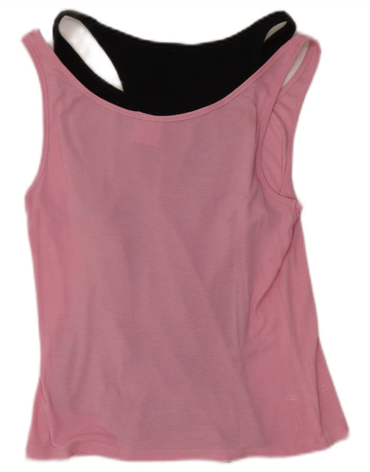 Arena Womens Vest Top UK 12 Medium Pink Colourblock Cotton