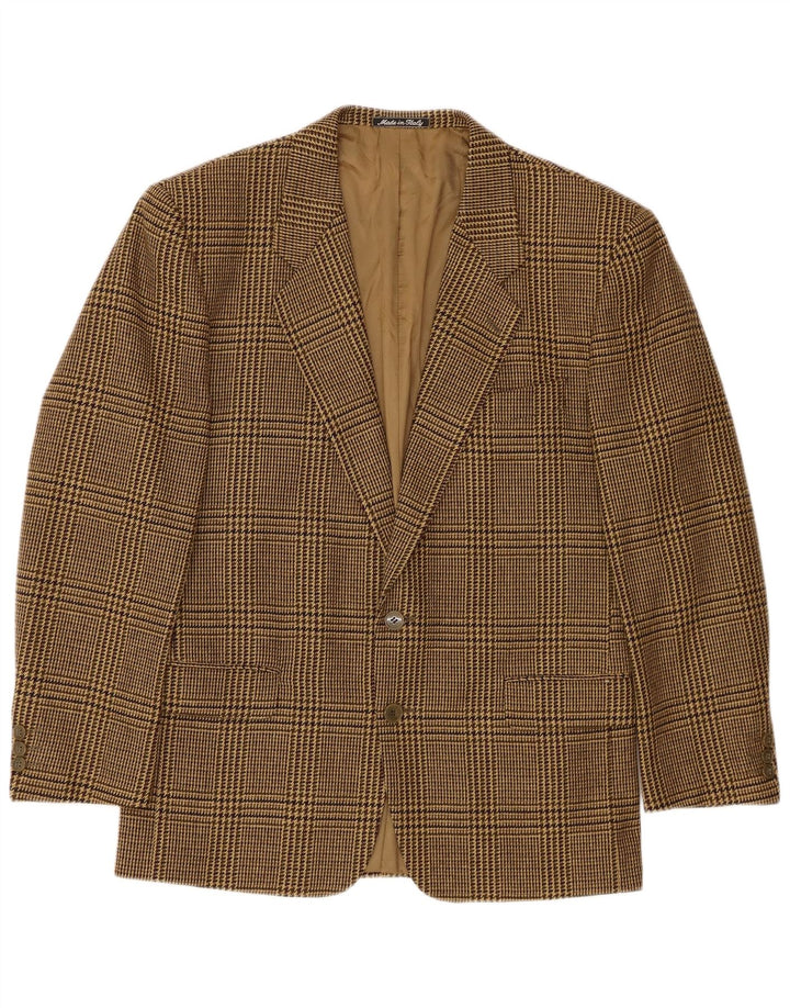 Profilo Mens 2 Button Blazer Jacket IT 48 Medium Brown Houndstooth
