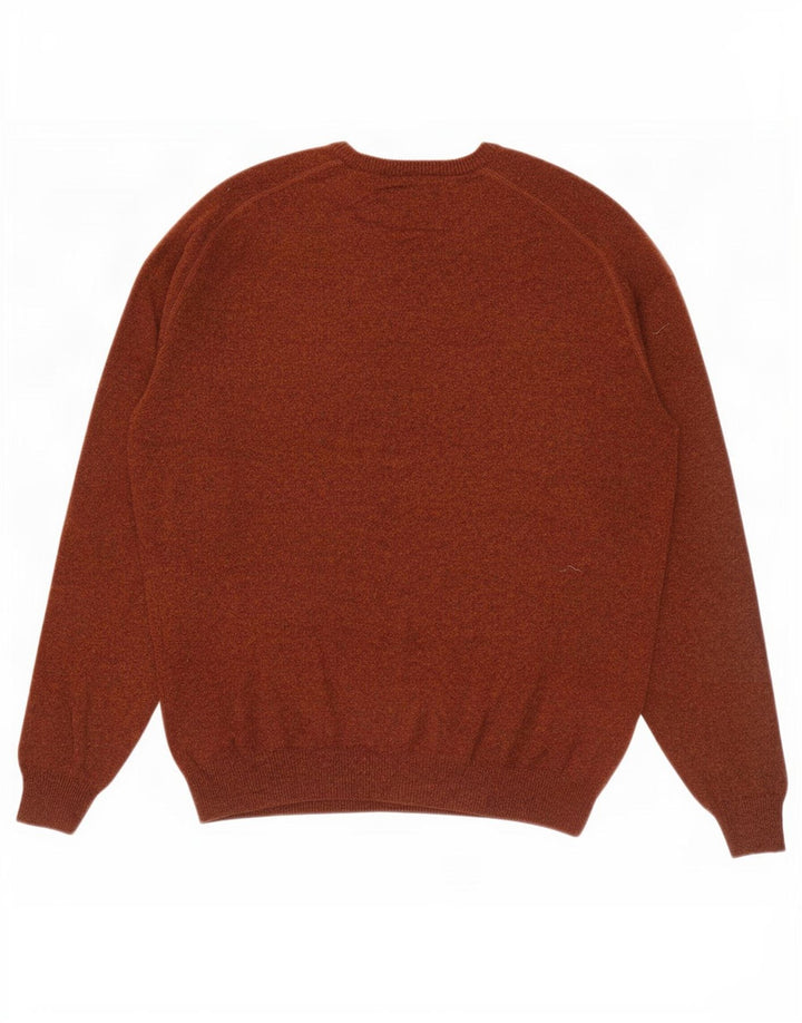 Massimo Dutti férfi nyakú pulóver közepes barna gyapjú