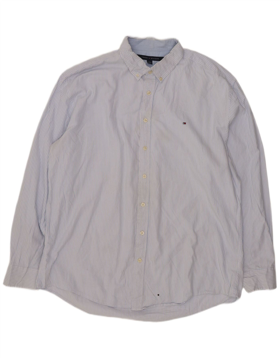 Tommy Hilfiger Mens Shirt 2XL Blue Striped Cotton