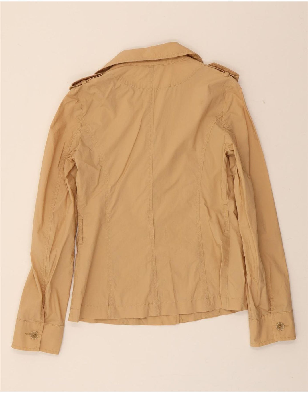 BENETTON Womens Military Jacket UK 8 Small  Beige Cotton Vintage Benetton and Second-Hand Benetton from Messina Hembry 
