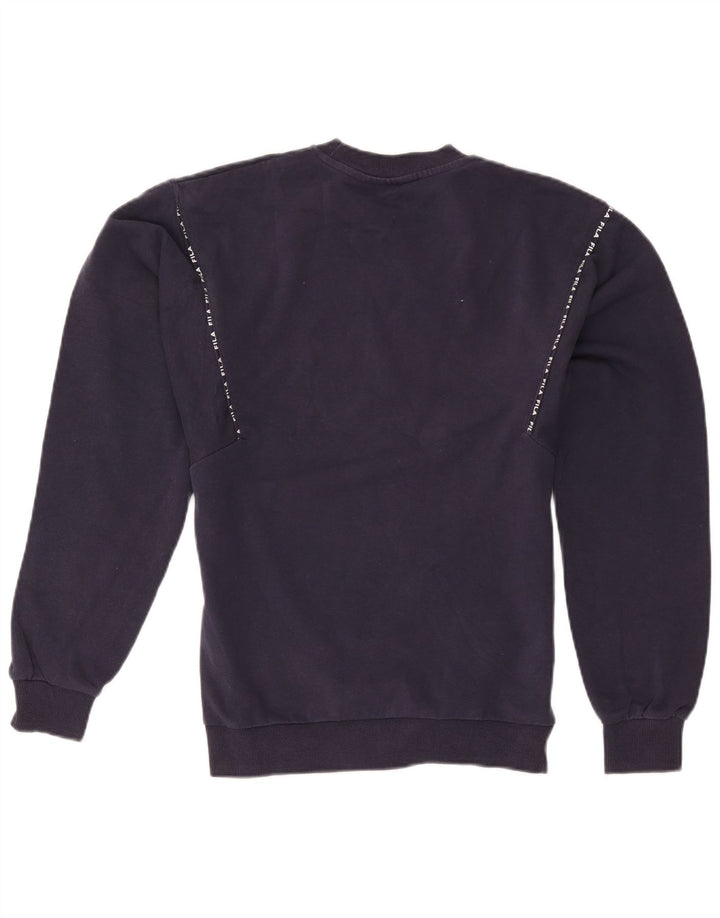 Fila Mens Graphic Sweatshirt Jumper XS Navy Blue Cotton