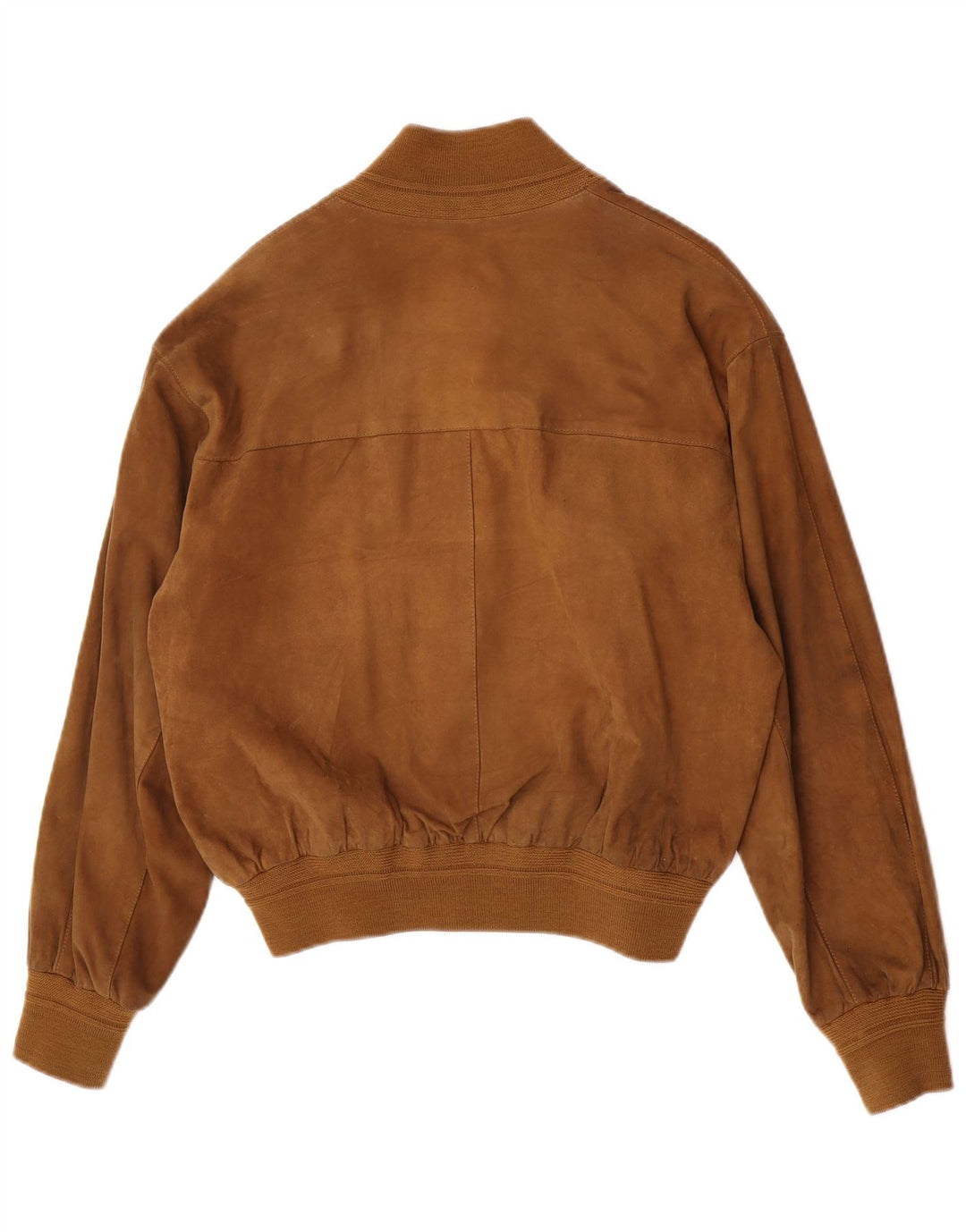 Vintage Womens Oversized Suede Bomber Jacket IT 44 Medium Beige