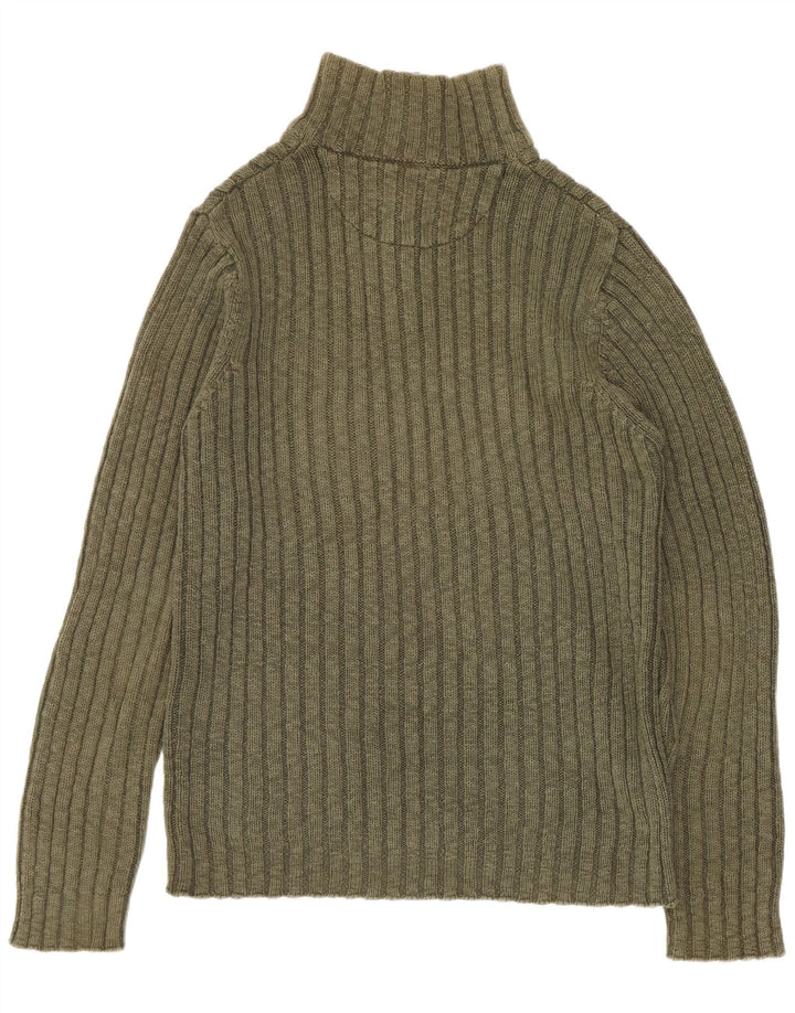 Marlboro Classics Herre Zip Neck Jumper Sweater Stor Khaki Bomuld