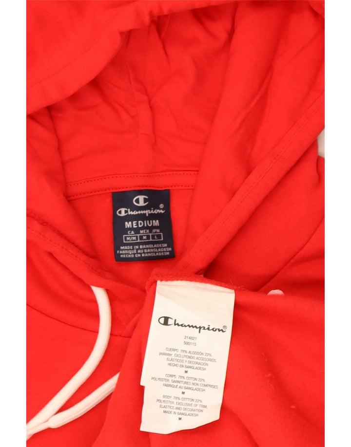 Champion Mens Graphic Hoodie Jumper Medium Red Striped Cotton
