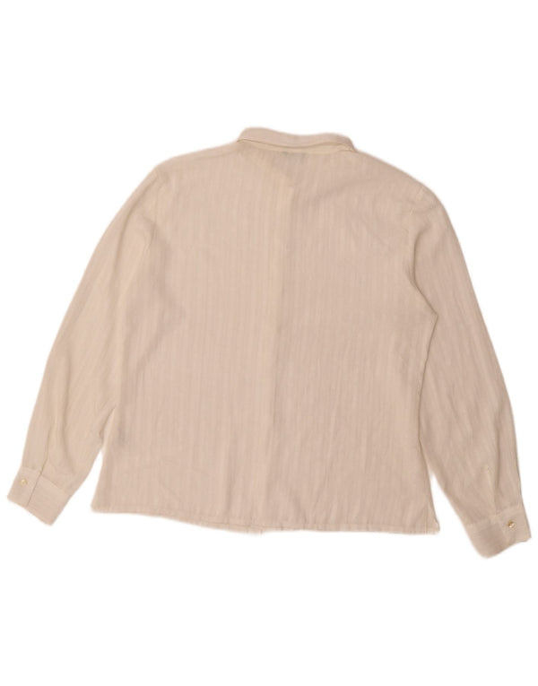 Camicetta da donna Benetton UK 16 Poliestere a righe bianche grandi