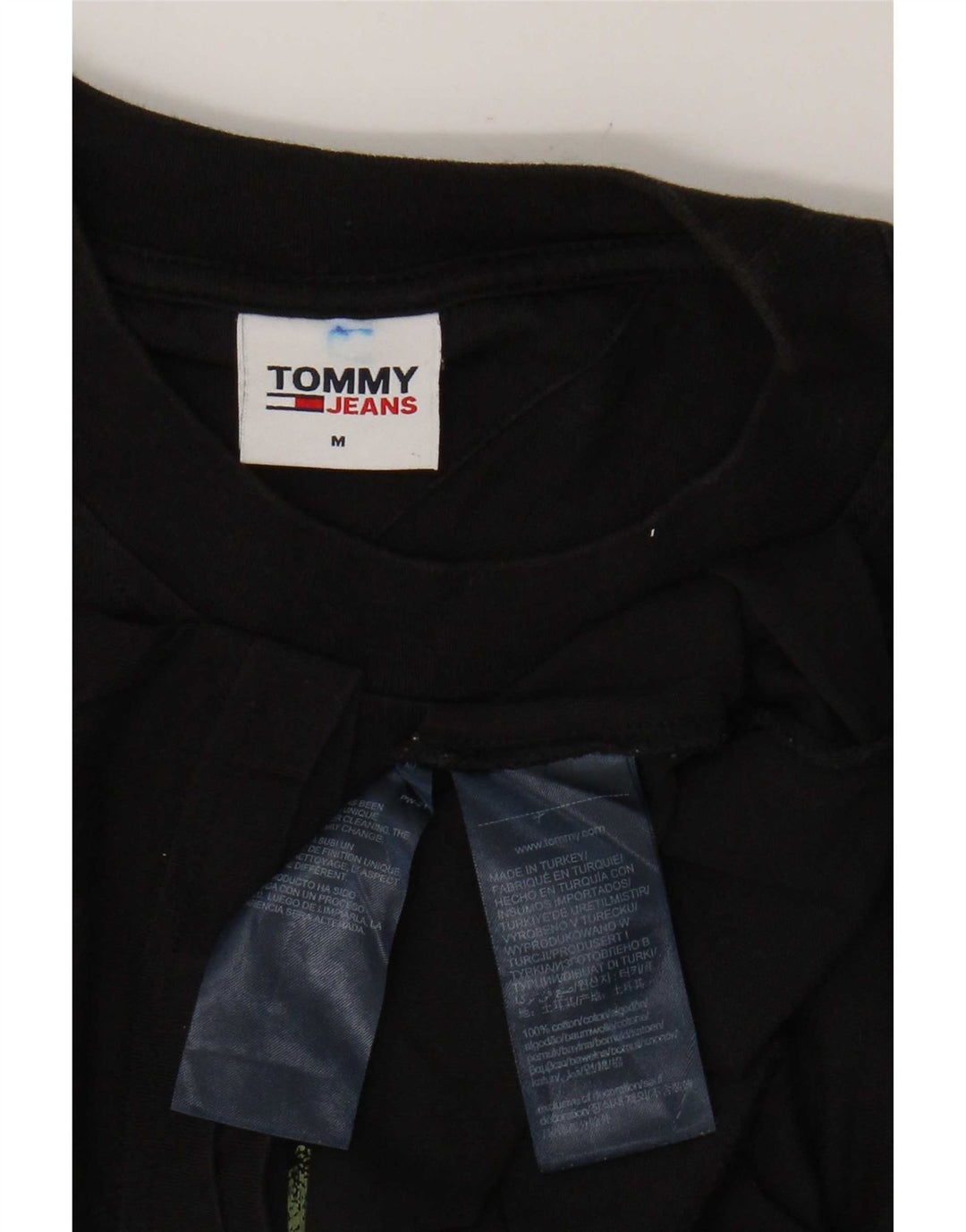 Tommy Hilfiger Herre grafisk T-shirt Top Medium Sort Bomuld