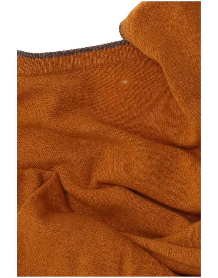GANT Mens V-Neck Jumper Sweater XL Yellow Wool
