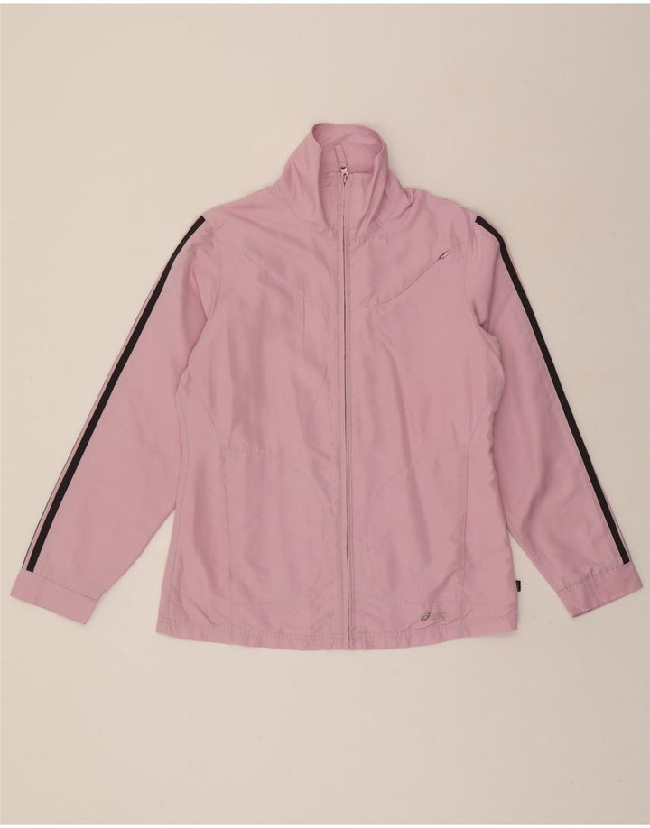 ASICS Womens Bomber Jacket UK 14 Medium Pink Polyester Vintage Asics and Second-Hand Asics from Messina Hembry 