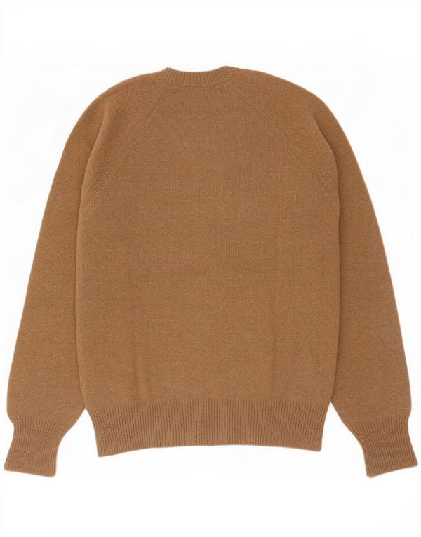 Vintage Mens V-Neck Jumper Sweater IT 52 Large Brown