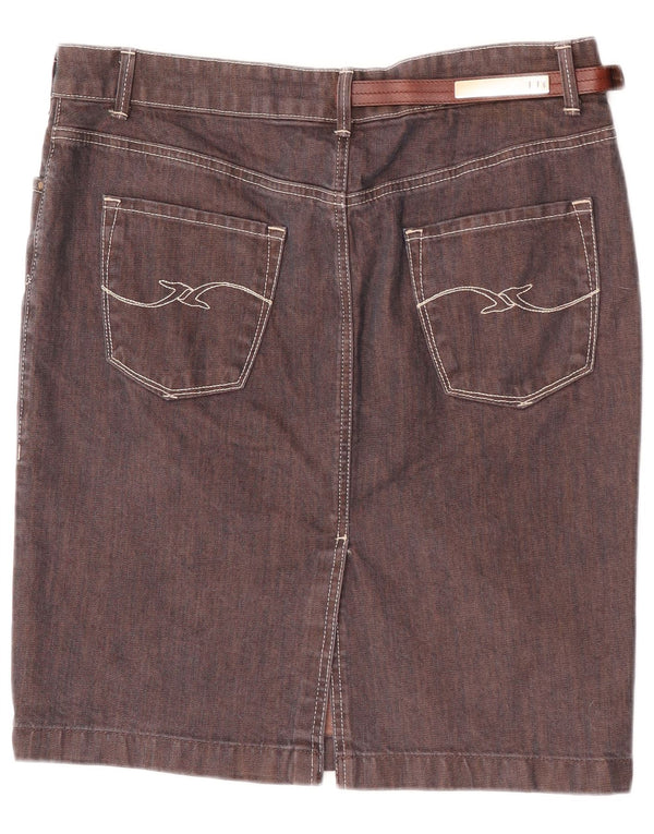 Trussardi Jupe En Jean IT 46 Large W34 Marron Coton Femme