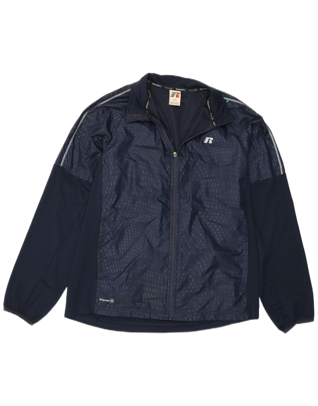 RUSSELL ATHLETIC Mens Tracksuit Top Jacket UK 38/40 Medium Navy Blue