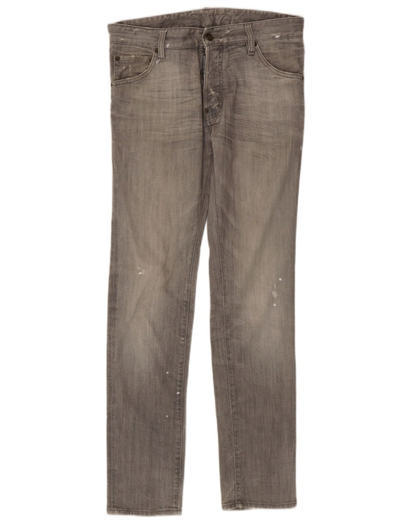 Dsquared2 Jeans ajustados desgastados para hombre IT 46 Small W32 L32 Gris manchado