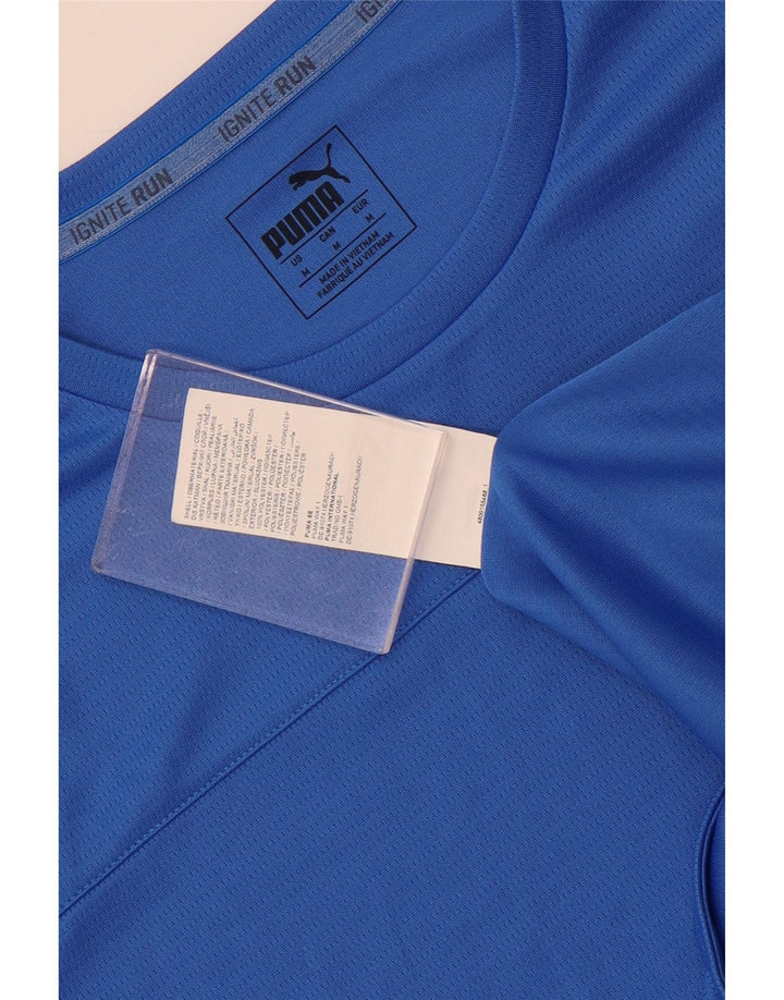 Puma Mens T-Shirt Top Medium Blue Polyester