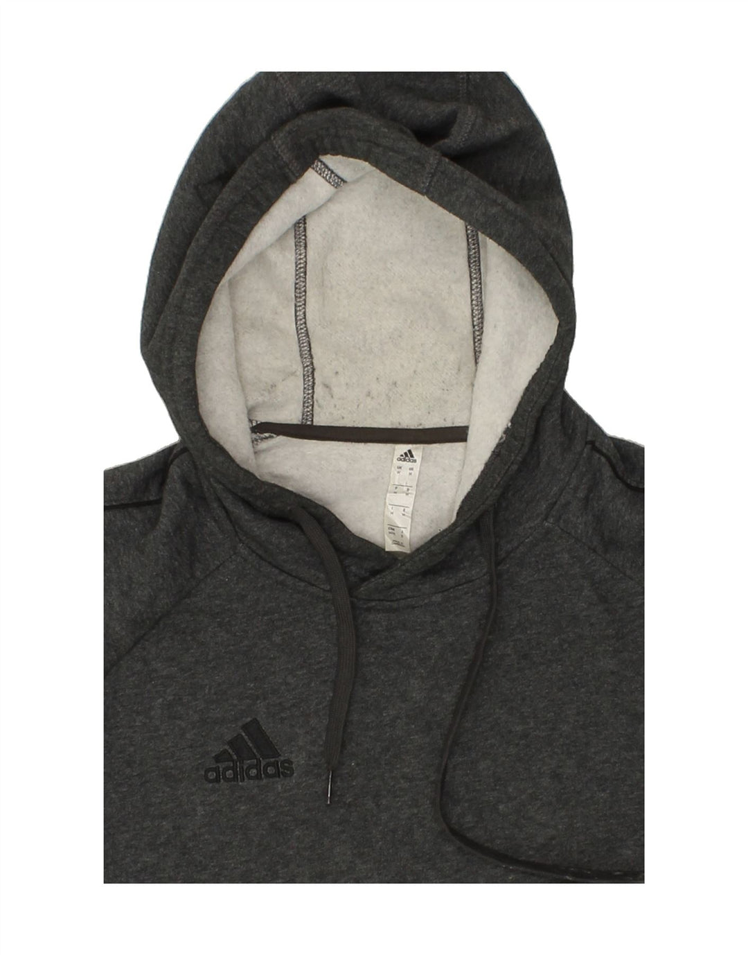 ADIDAS Mens Hoodie Jumper Medium Grey Cotton Vintage Adidas and Second-Hand Adidas from Messina Hembry 