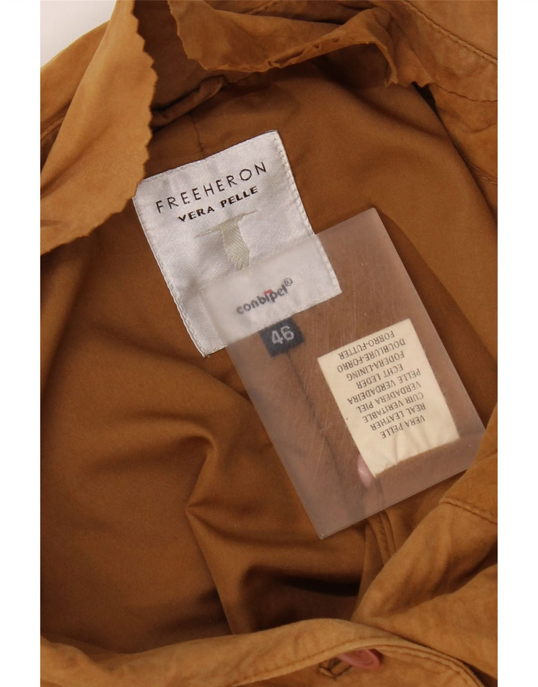 Conbipel Womens Free Heron Suede Jacket IT 46 Large Brown Leather
