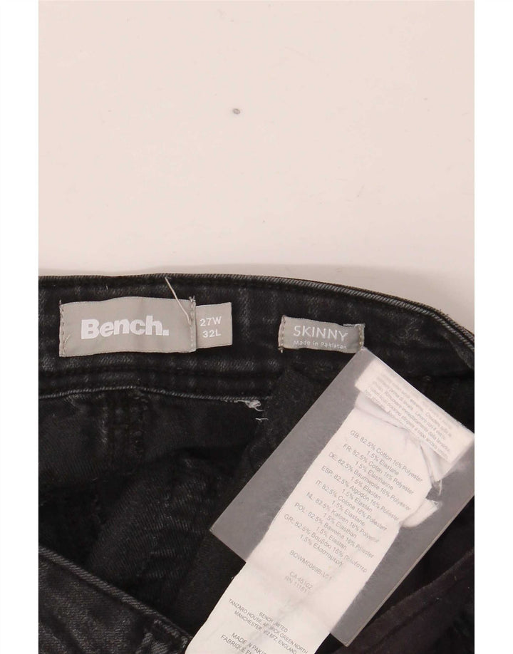 Bench Womens Skinny Jeans W27 L32 Black Cotton