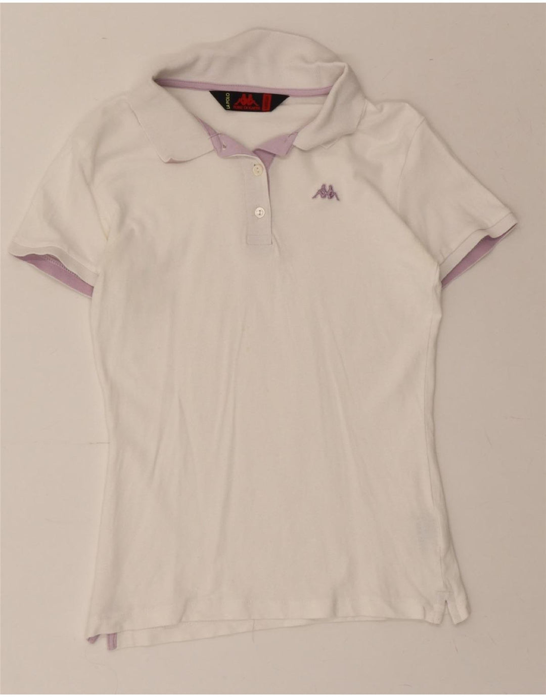 KAPPA Womens Polo Shirt UK 12 Medium White Cotton Vintage Kappa and Second-Hand Kappa from Messina Hembry 