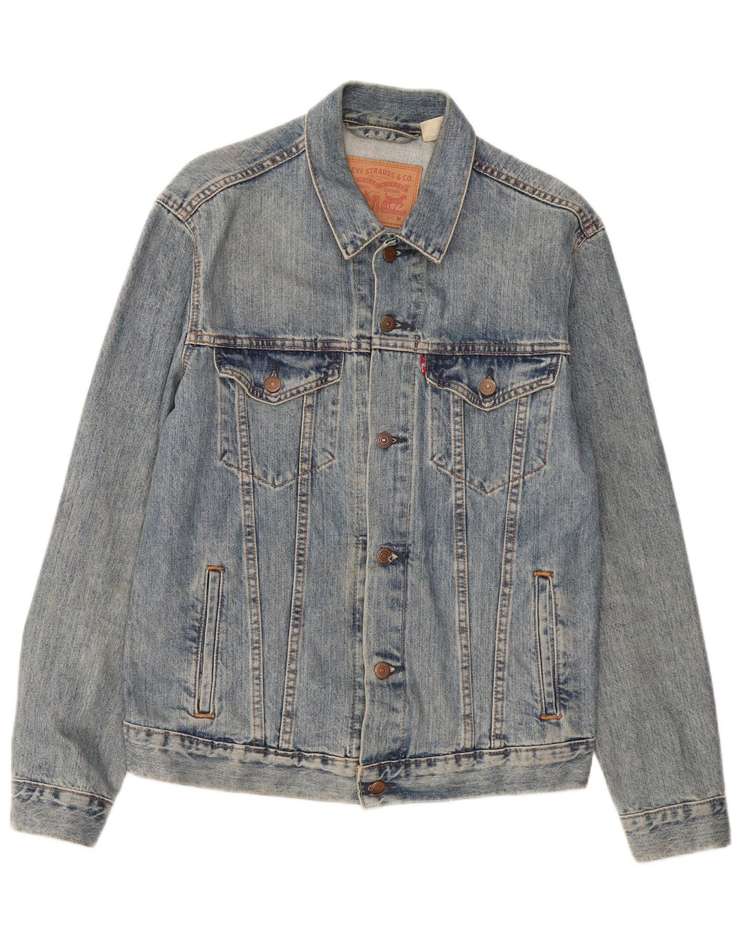 LEVI'S Mens Denim Jacket UK 38 Medium Blue Cotton