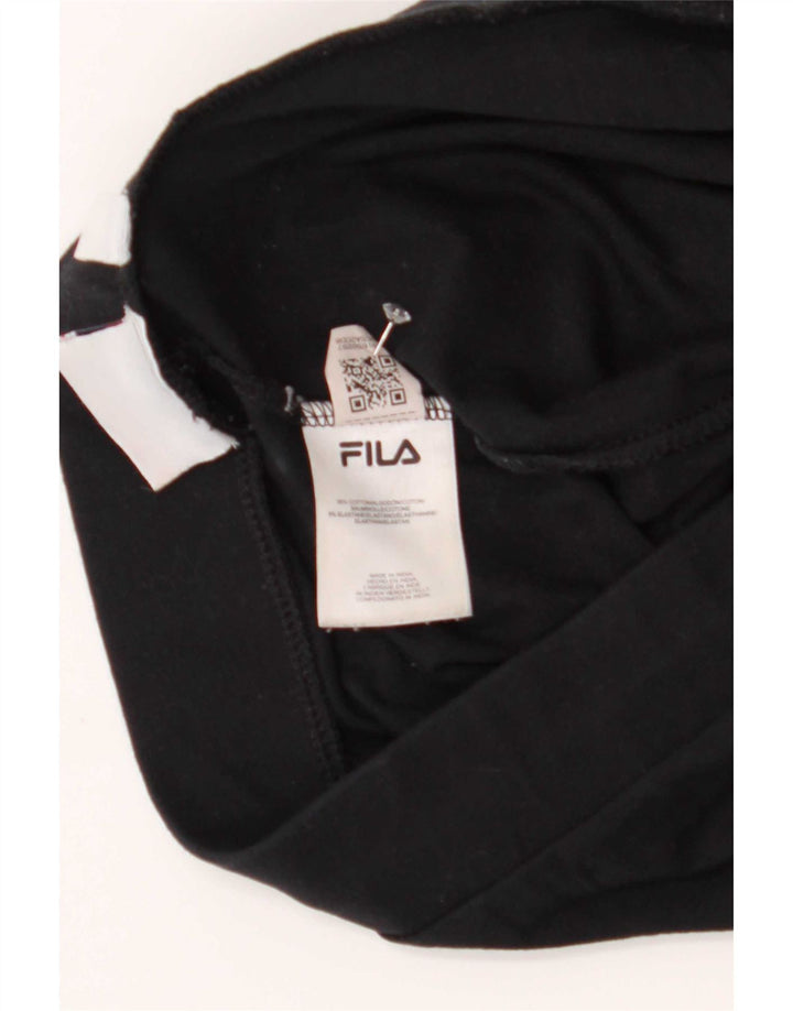 Fila Womens Graphic Leggings UK 12 Medium Black Cotton