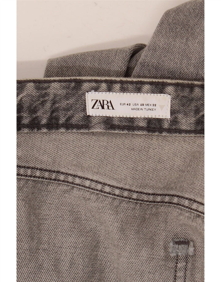 Zara Womens Wide Leg Jeans EU 42 Large W32 L36 Grey