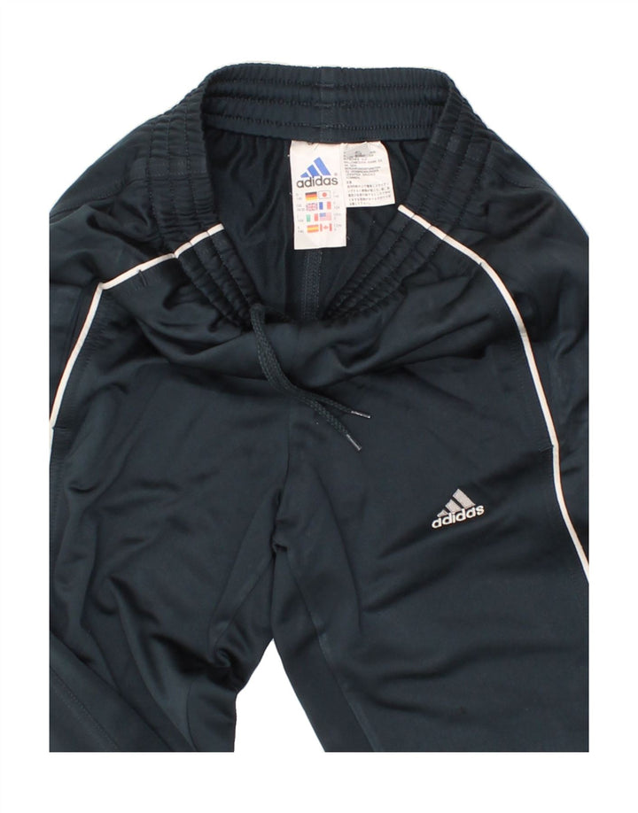 ADIDAS Boys Tracksuit Trousers 9-10 Years Navy Blue Colourblock Polyester Vintage Adidas and Second-Hand Adidas from Messina Hembry 