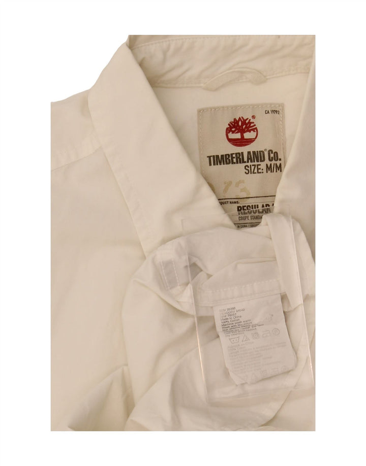 TIMBERLAND Mens Regular Fit Short Sleeve Shirt Medium White Cotton Vintage Timberland and Second-Hand Timberland from Messina Hembry 