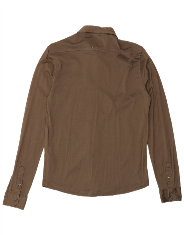 Reiss Mens Shirt XS Brown Cotton