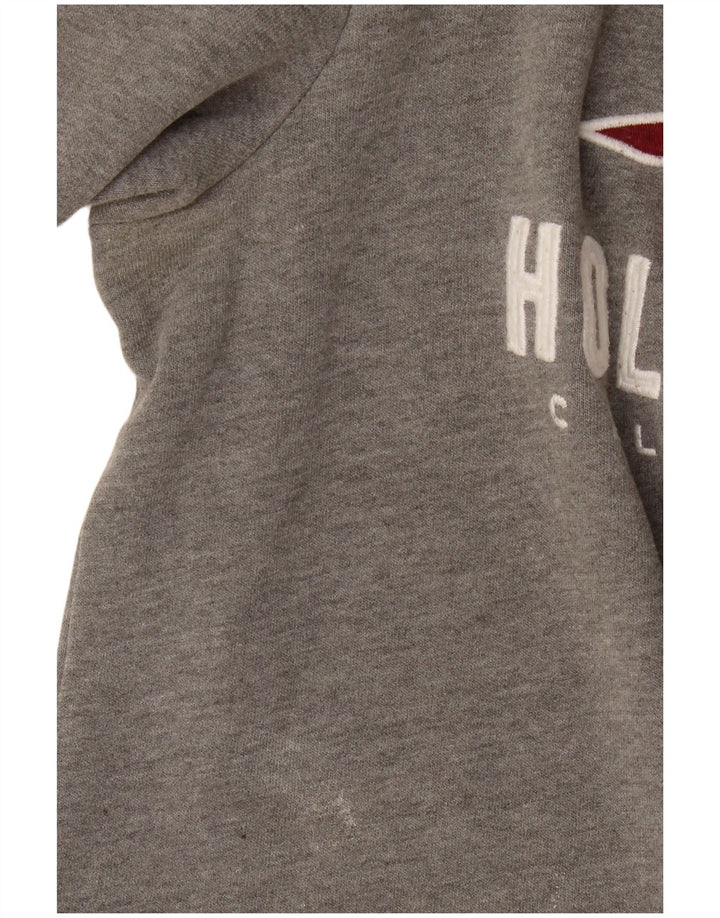 Hollister Mens Graphic Sweatshirt Jumper Small Grey Cotton