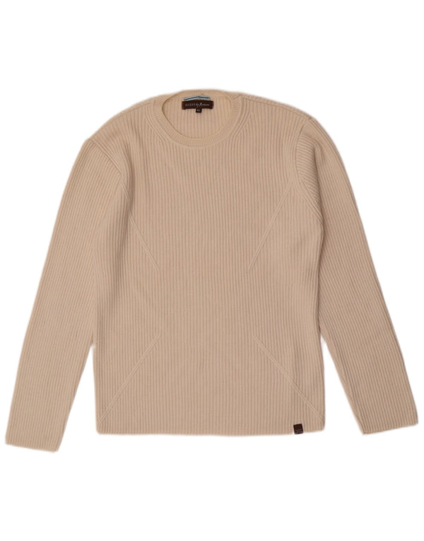 Guess Γυναικείο πουλόβερ με λαιμόκοψη UK 18 XL Off White Μαλλί Merino