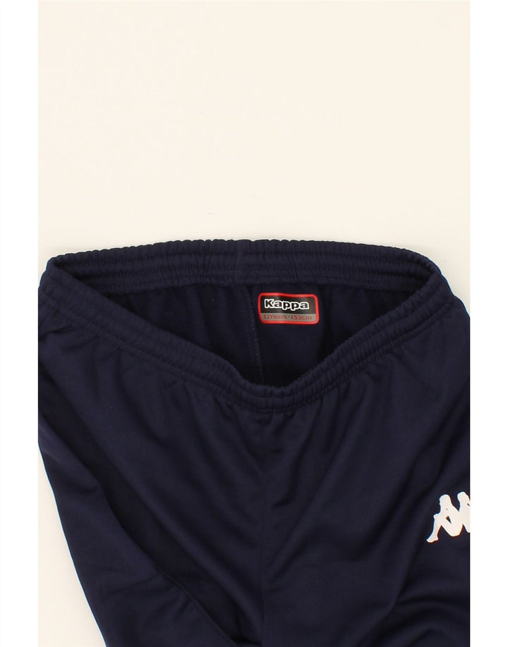 KAPPA Boys Capri Tracksuit Trousers 11-12 Years Navy Blue Polyester Vintage Kappa and Second-Hand Kappa from Messina Hembry 