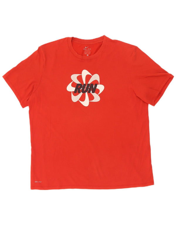 Nike Mens Graphic T-Shirt Top UK 42/44 Large Red Cotton