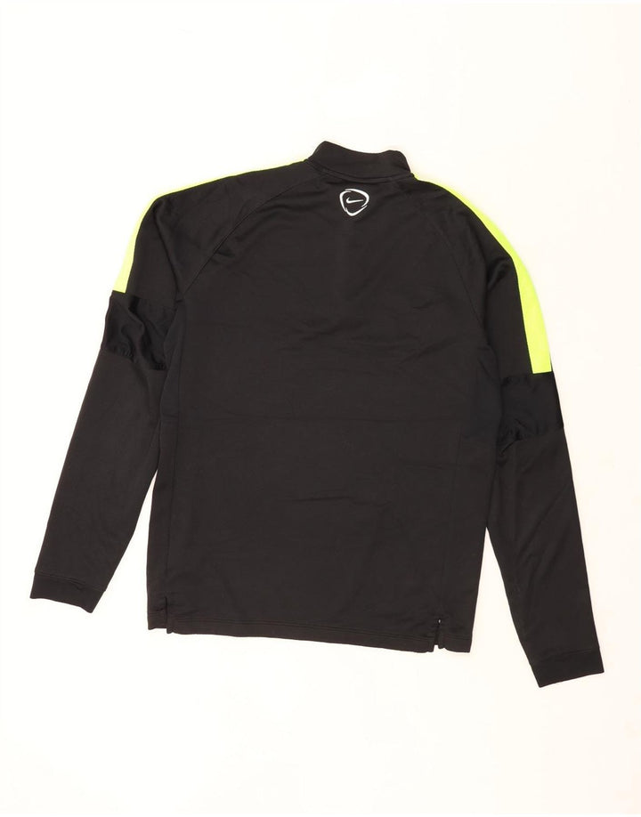 Top de trening pentru bărbați Dri Fit cu fermoar și gât, negru, colorblock