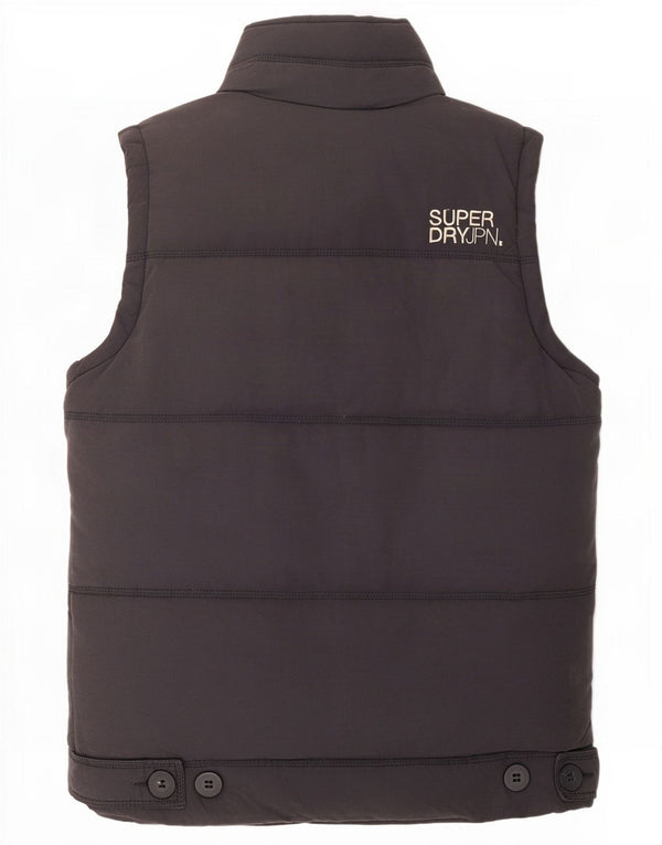 Superdry Gilet rembourré pour homme UK 38 Gris moyen Coton