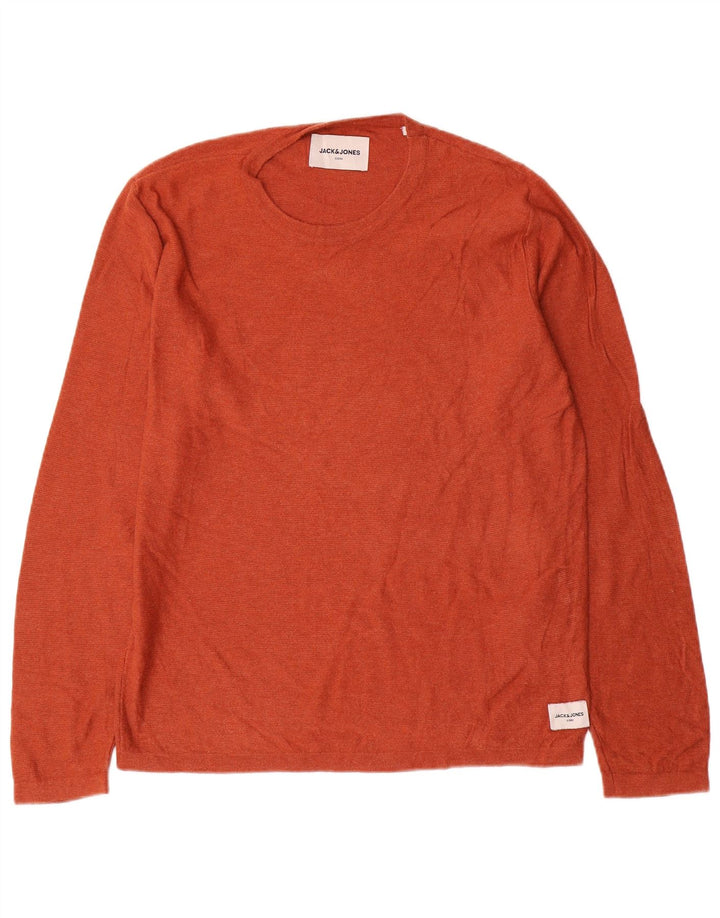 Jack & Jones Mens Top Long Sleeve Small Orange Cotton